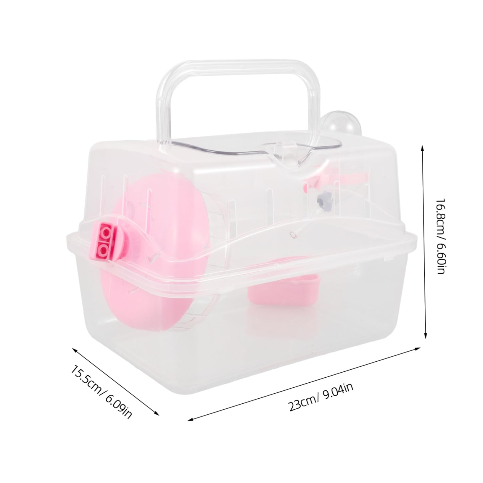 Toddmomy Portable Hamster Carrier Cage Transparent Small Travel Case with Feeding Accessories Easy to Clean Safe Design for with Hamsters and Small Pets