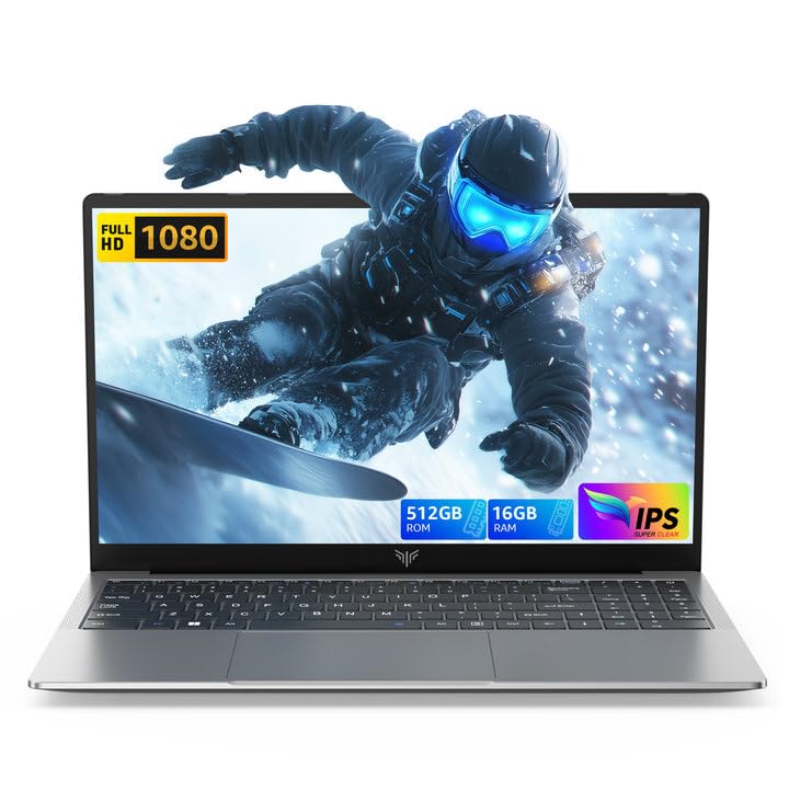 KAIGERR 18.5 inch Laptop, 2025 Laptop, 16GB RAM 512GB NVMe SSD, Ιntel N150 Processor(Up to 3.6GHz), Laptop Computer, 1080 FHD Display for Business & Students, 8000Mah Battery, Wi-Fi