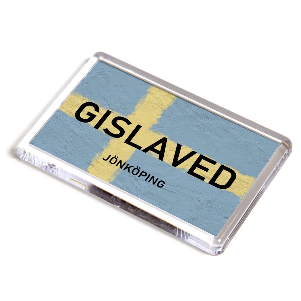 FRIDGE MAGNET - Gislaved - Jonkoping - Sweden Flag