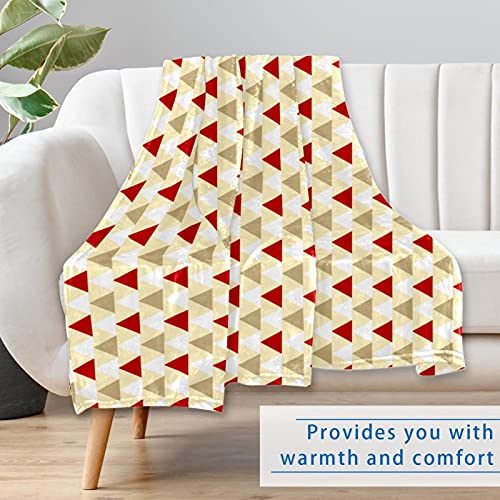 Couverture douce contre le froid motif triangle pour lit et extérieur