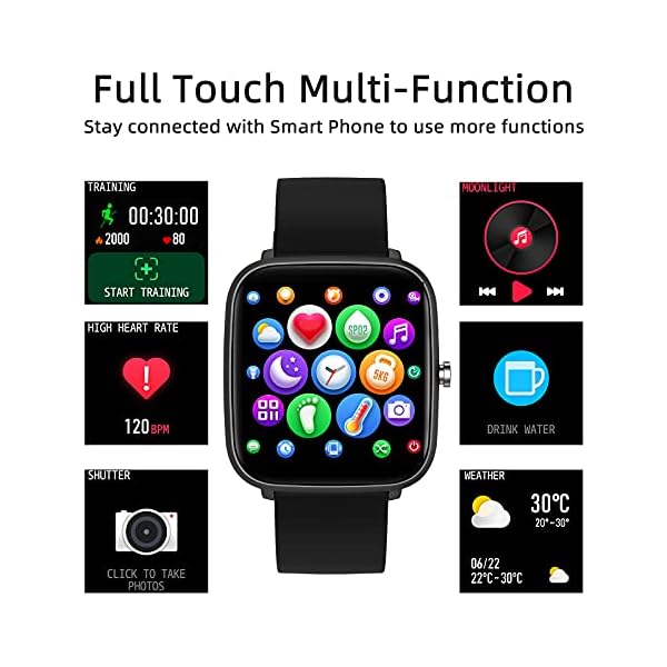 Smart Watch, HuaWise Smart Watch for Android Phones and iOS, HD Touch Smartwatch Waterproof Fitness Tracker Watch with…