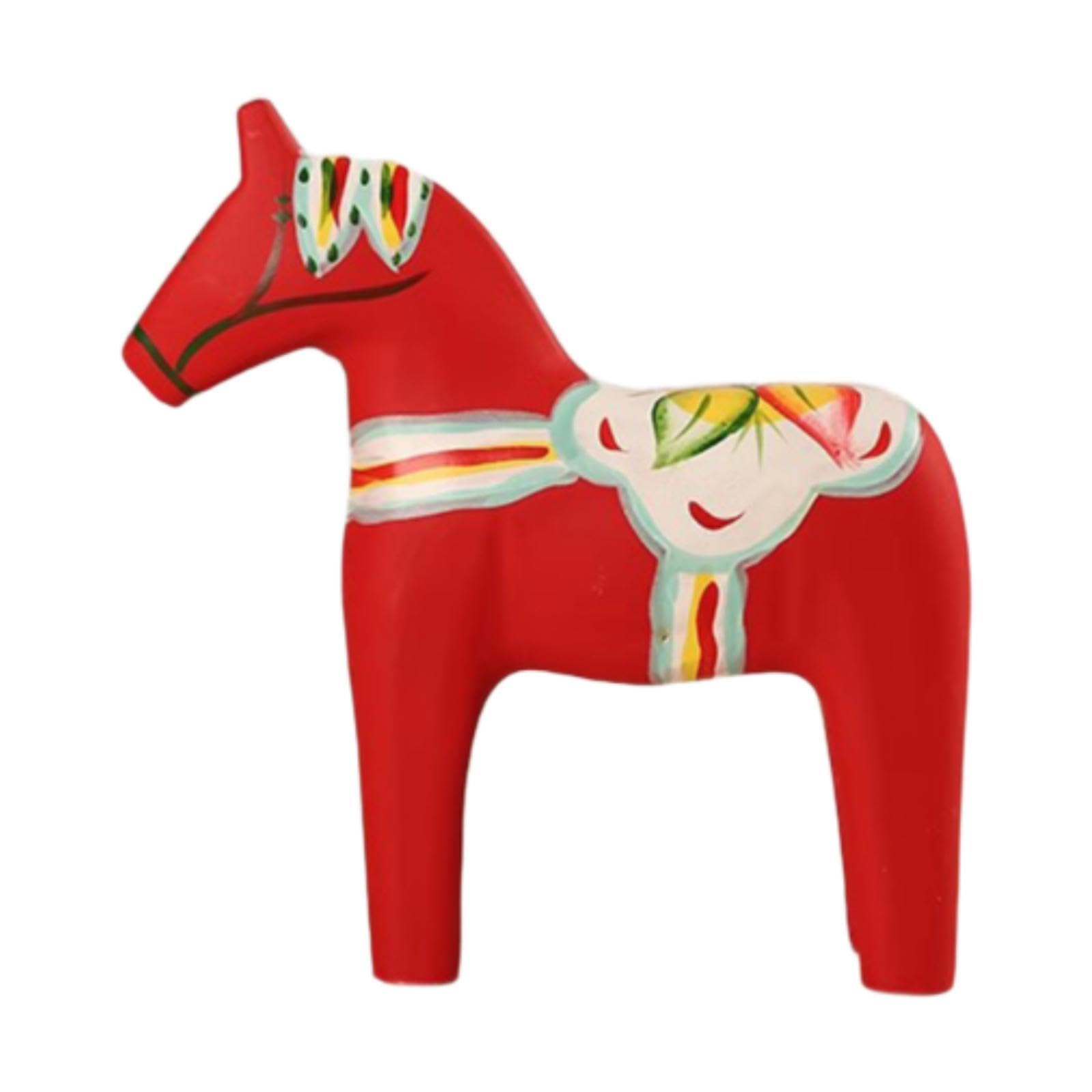 Cheval Suédois en Bois pour raviver une déco fade, grande figurine rouge fait main