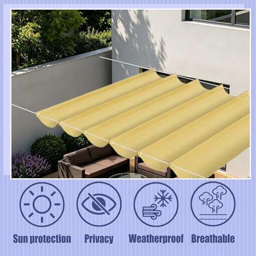 Voile d'ombrage rétractable pour terrasse et pergola de jardin