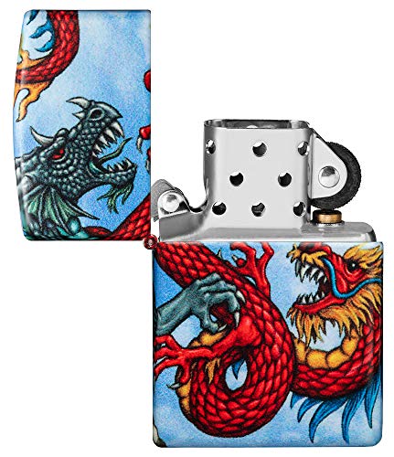 Encendedor Zippo diseño dragón rojo bolsillo miniatura 4