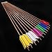 ZSHJGJR Archery Hunting Arrows Target Flu-Flu Arrows Traditional Bamboo Arrows 4 Turkey Feathers Fletching for Recurve Bow Longbow Practice Targeting Hunting 6/12 Pack (12, Blue)