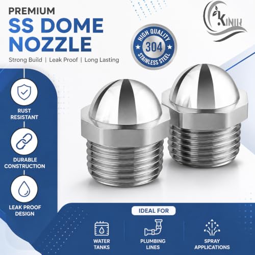 Image of KINIK CP Brass Plug 1 /2 Inch Male Thread Chrome Plated Pipe End Cap Round Head Heavy Duty Leak Proof Rust Resistant Brass Plug for Bathroom Kitchen Plumbing Water Line Closure Durable Use Strong Fit