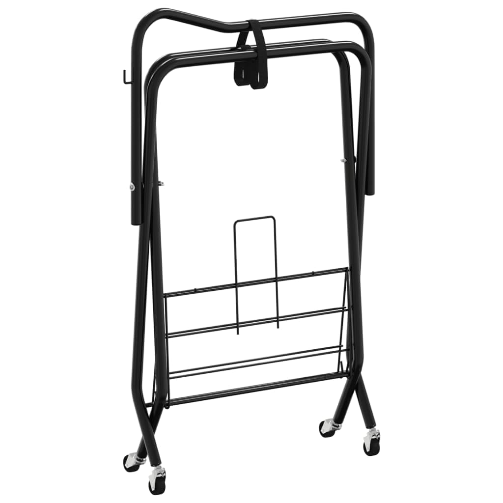 Homgoday Soporte Plegable para Silla de Montar - Estructura de Hierro, Espacio Amplio, Negro, 68x52x96 cm