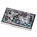 Mother of Pearl Womens Business Credit Name Id Card Case Cash Metal Stainless Steel Engraved Slim Money Wallet with Butterfly Design