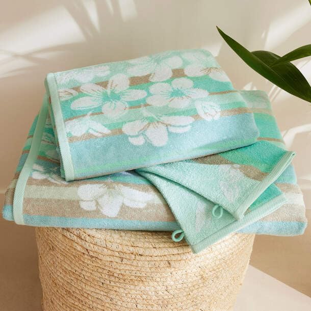 2 Drap de Bain 70cm x 130cm + 2 Serviette 50cm x 90cm + 4 Gants 15cm x 21cm - 100% Coton