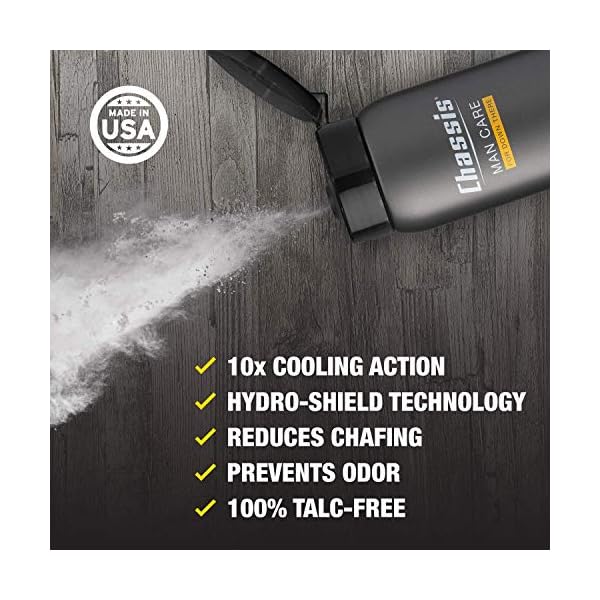 Chassis-Premium-Ice-Max-Talc-Free-Body-Powder-for-Men-All-New-w-Max-Cooling-Sensation Chassis Ice Max Premium Body Powder for Men, Odor-Absorbent, Anti-Chafing, Talcum-Free, Menâs Hygiene Comfort Powder, Natural Ingredient Ball Deodorant for Men, Original Fresh Scent