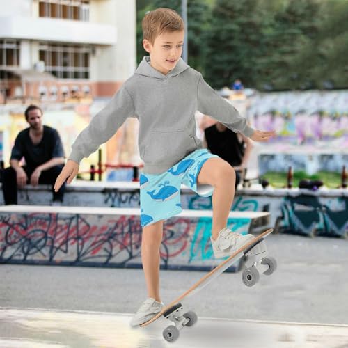 J JOYSAY Cartoon Cute Whale Boys Athletic Shorts Kids Youth Casual Shotrs with Pockets Elastic Waistband4