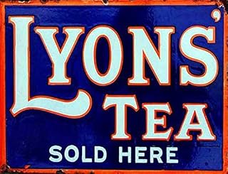 Lyons tea sold here retro shabby chic vintage style picture metal wall plaque sign (200mm x 150mm)