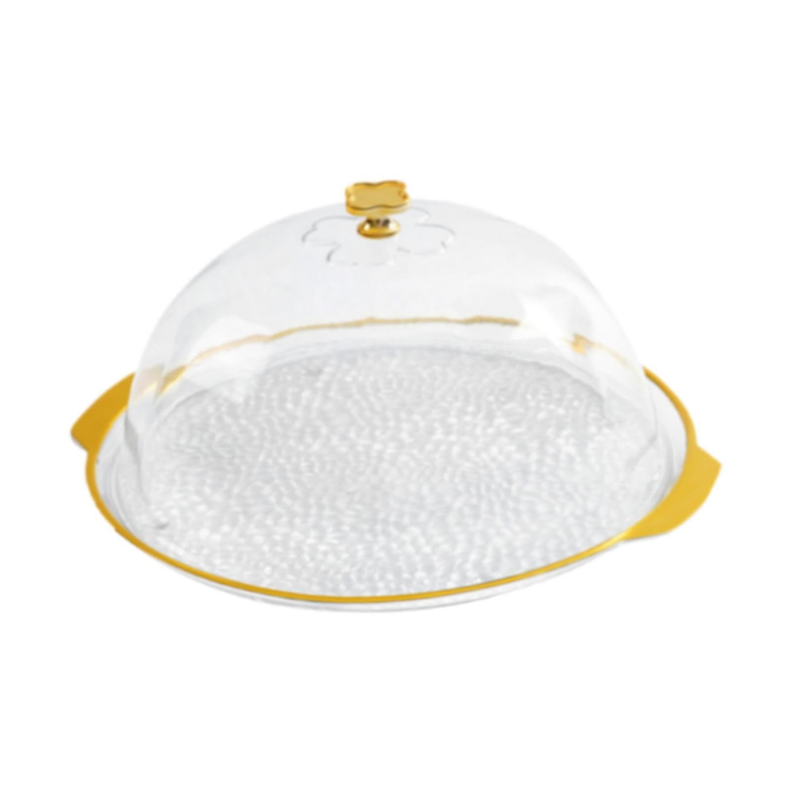 QIXCXAZ Sturdy Dessert Serving Plate With Lid Lightweight Excellent For Displaying And Serving Favorite Treats Cake Plate With Dome Cake Display Stand Lid, Clear, M