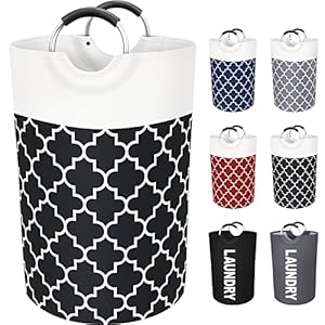 Fabspace Giant Laundry Basket Laundry Hamper Bag Washing Bin Garments Bag Collapsible Tall with Handles Waterproof Journey Lavatory Faculty Necessities Storage for Faculty Dorm, Household