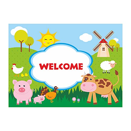 Image of PRETTY UR PARTY Farm Party decorations Kit - 80 pcs includes Banner, balloons, thank you, centerpiece, danglers, Barnyard Party Supplies, Farm friends Birthday Decor, DIY decor Pack for kids