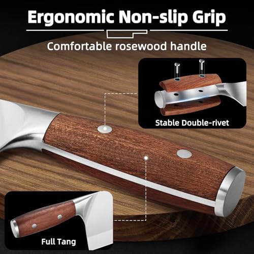 Chef-Knife-Chinese-Cleaver-Knife-German-Stainless-Steel-Kitchen-Knife-Ergonomic-Comfortable-Handle-Non-stick-Razor-sharp-Blade-Over-300-Years-of-Brand7inch-Silver-Black