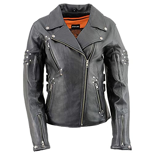 Image of Milwaukee Leather Women's Classic Premium Leather Motorcycle MC Style Riding Jacket