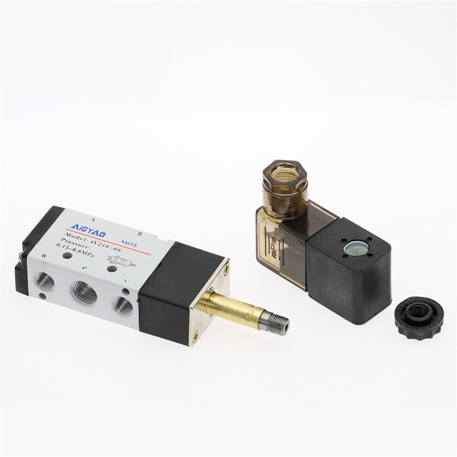 Electroválvula neumática eléctrica de 5 vías y 2 posiciones, control aire gas, válvula magnética, 12 V, 24, 220, bobina, manguera 4 mm a | Sl 6mm Adjust,DC12