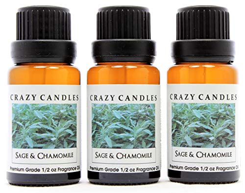 Crazy Candles Sage & Chamomile (Made in USA) 3 Bottles 1/2 Fl Oz