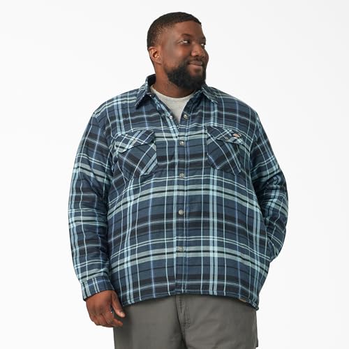Image of Dickies Men's Sherpa Lined Flannel Shirt Jacket With Hydroshld