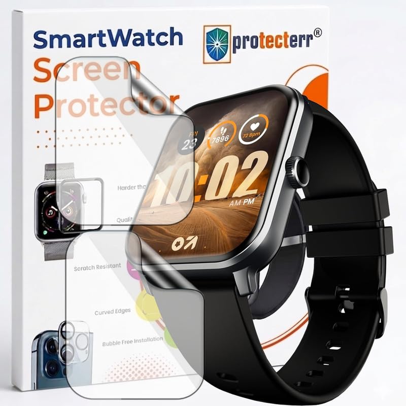 Image of 2-Pack Screen Protector for GOBOULT Drift+ 1.85 inch Smartwatch - Flexible TPU Screen Guard, HD Clear, Anti Scratch, Bubble Free, Full Coverage Film - Not Tempered Glass