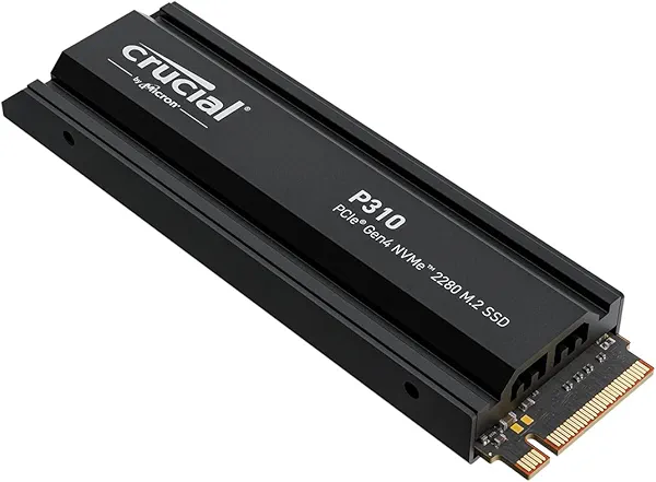 Crucial P310 2TB PCIe Gen4 2280 NVMe M.2 SSD with heatsink Up to 7,100MB/s – with Acronis Offer, Internal Solid State Drive (PC) – CT2000P310SSD5-01