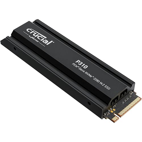 Crucial P310 2280 2TB PCIe Gen4 NVMe Gaming PS5 SSD with Heatsink, Up to 7,100MB/s, PlayStation5, Laptop & Desktop (PC) Compatible, Solid State Drive - CT2000P310SSD5-01