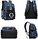 Asge schulrucksack für Jungen und Mädchen - Wasserdichter Rucksack Teenager, Reflektierend, Groß, für Schule und Outdoor Camping, inkl. Schultertaschen Set