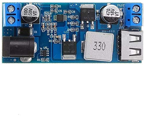 YJYGR Input Power Module LM2596S DC-DC 24V/12V to 5V 5A 5pcs High Efficiency Module Step Down Power Supply Buck Converter Adjustable USB Step-Down Charging Module Module Board