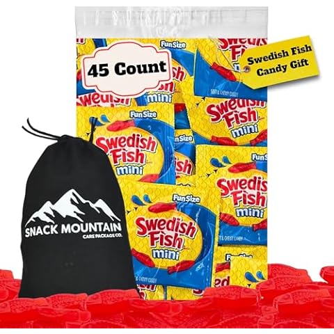 Snack Mountain Bulk Swedish Fish (45 Packs) Treat Size Candy .5 oz each Cover