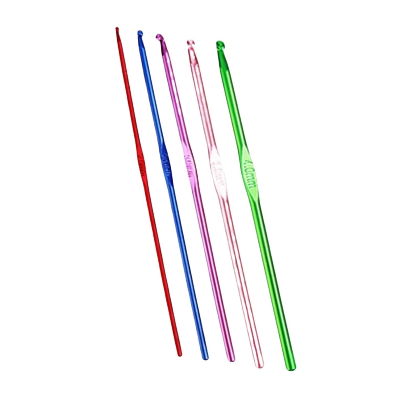 L6NqIAG Crochet Kit Aluminum Crochet Hooks Colored Needles Set Tools for Weaving Knitting(5Pcs)