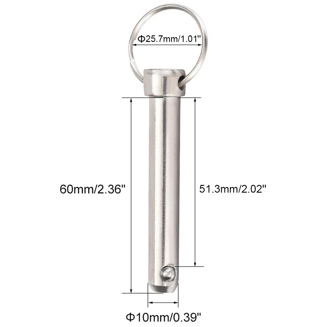 TA-VIGOR 4Pcs Quick Release Pins, 10mm Dia 62mm Length Bimini Top Pin Marine Hardware Carbon Steel for Boat Accessories Marine Hardware - Image 2
