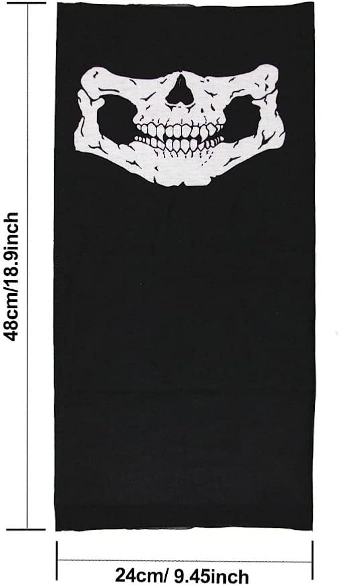 Bandana Multiuso TRIXES Con Stampa Teschio - Per Motociclismo, Sport E Halloween, Unisex