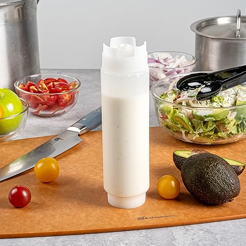Restaurantware First In First Out 16 Ounce Condiment Squeeze Bottle 6 Refillable Lid FIFO Squeeze Bottle - Precision Dispensing Tip Flexible Clear Plastic Squeeze Bottle For Sauces4