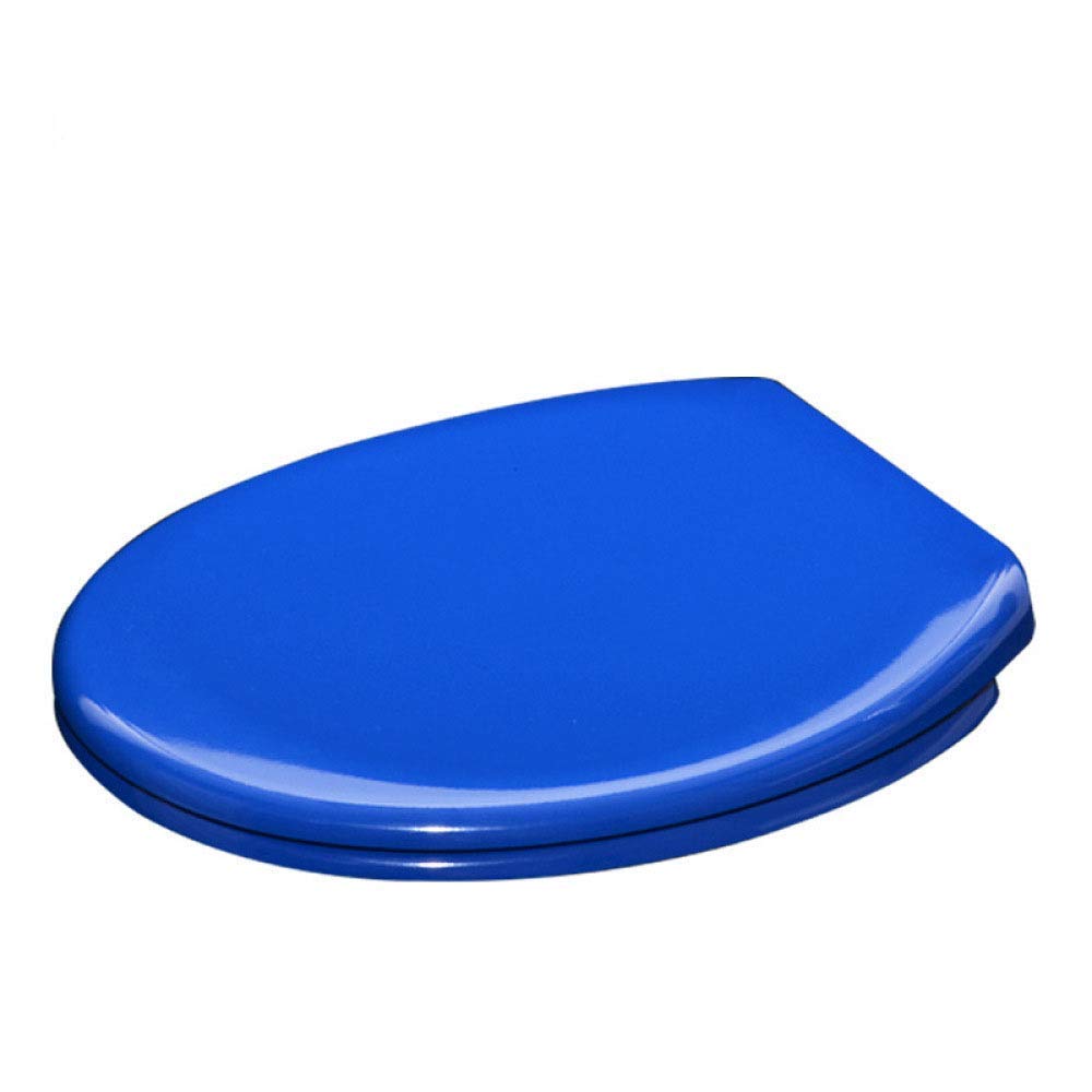 Toilet seat， Toilet seat Cover Seat O Type Cover with Cushioning Urea-Formaldehyde(Blu)