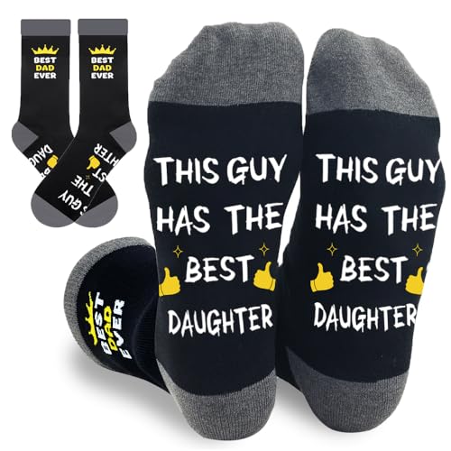Zemolo Funny Socks for Men Husband Best Dad Ever Sock Gifts Size 6-11
