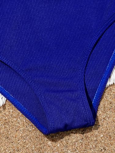OYOANGLE Girls' Two Piece Swimsuit High Waist Bikini Set Solid Swimwear Bathing Suit4