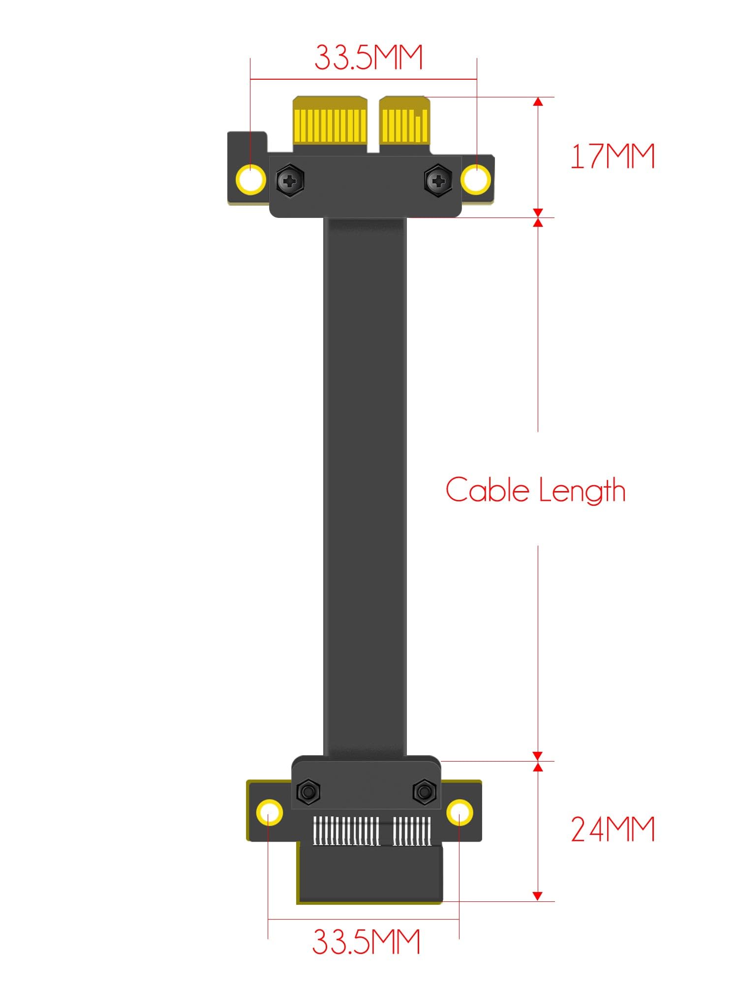 GLOTRENDS 200mm PCIe 3.0 X1 Riser Cable pour M.2, WiFi, Firewire, USB, cartes son, etc.