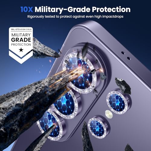 Image of WSKEN for Samsung Galaxy S26 Ultra Camera Lens Protector - Ultra Thin Case Friendly, 9H Shatterproof Tempered Glass with Anti Scratch Metal Circle Camera Screen Protector Cover Accessories, Glitter Violet