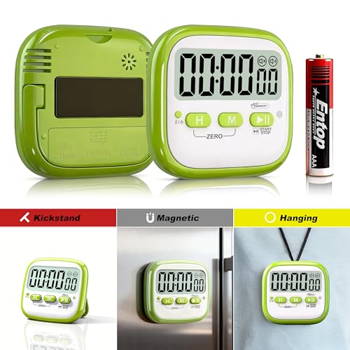 Antonki 2 Pack Classroom Timers for Kids Teachers, Magnetic Countdown Digital Kitchen Timer for Cooking, Study, Exercise, Games, Time Mangement - Loud/Silent Mode - Battery Included - Image 4