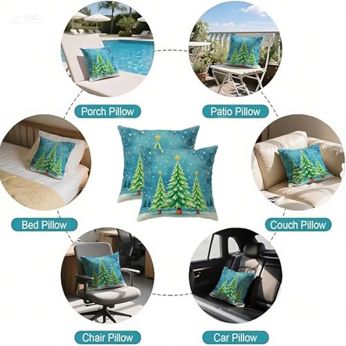 Housses de coussin 65x65cm de qualité supérieure en lin imperméable vert