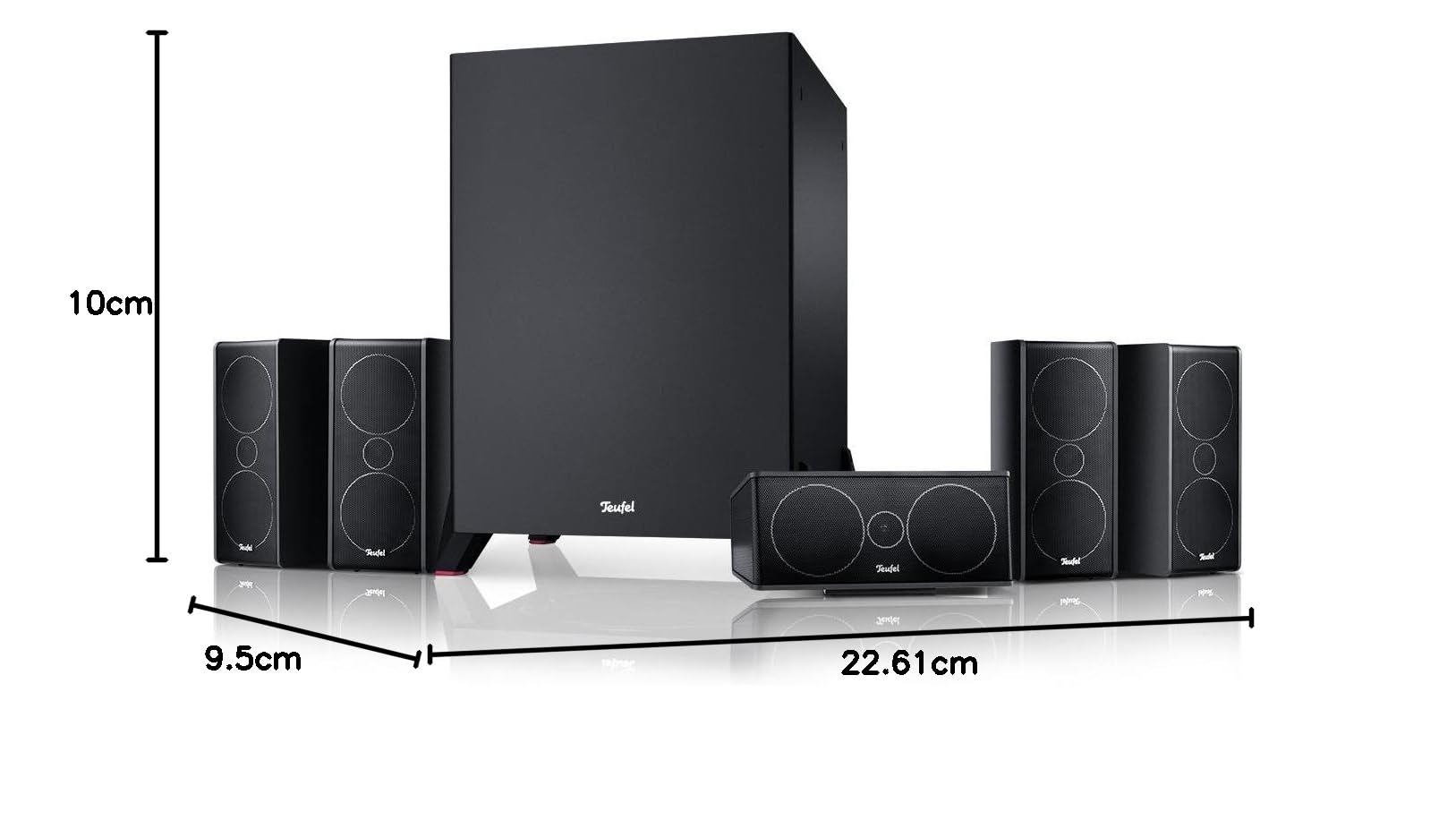 Teufel CONSONO 35 Mk3 Power Edition 5.1 Set - Diffusori home cinema con potente subwoofer, satelliti hi-fi, sistema audio surround - nero
