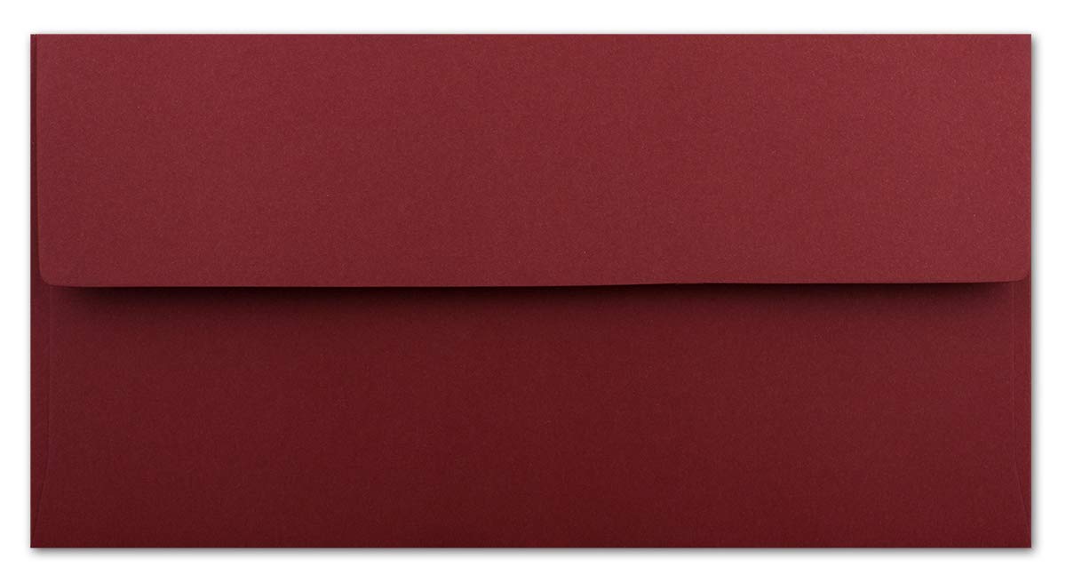 1000 DIN Lang Brief-Umschläge Dunkelrot - 11 x 22 cm - 120 g/m² Haftklebung Standard Brief-Kuverts - Einladungen zur Taufe - Ihr Glüxx-Agent