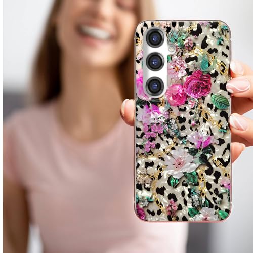 Coque souple Galaxy S24 Plus contre les rayures à imprimé fleuri