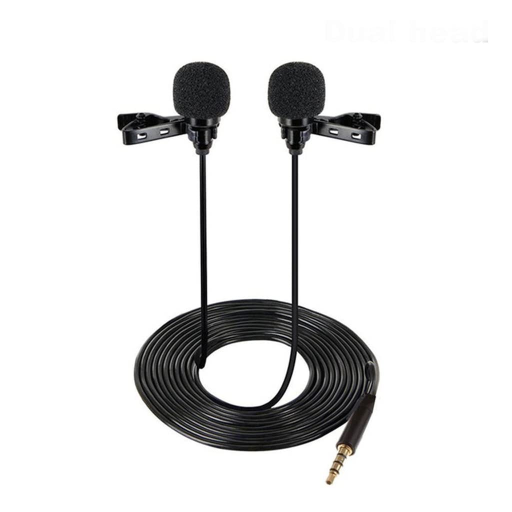 Microphone portable 3.5mm dual head pour ordinateur et mobile
