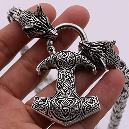 WYNWJ Colar acessório masculino da série Necklaceng, colar de aço com martelo do Thor, colar de aço