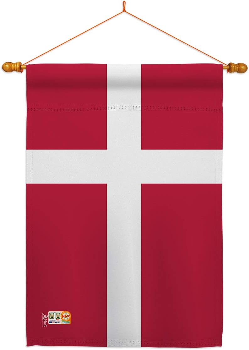 Denmark House Flag Regional Nationality Nation International World Country Particular Area Small Decorative Gift Yard Banner Made In USA 28 X 40