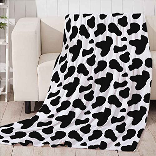 Couverture microfibre douce motif vache plaid effet 3D relief confort - 5