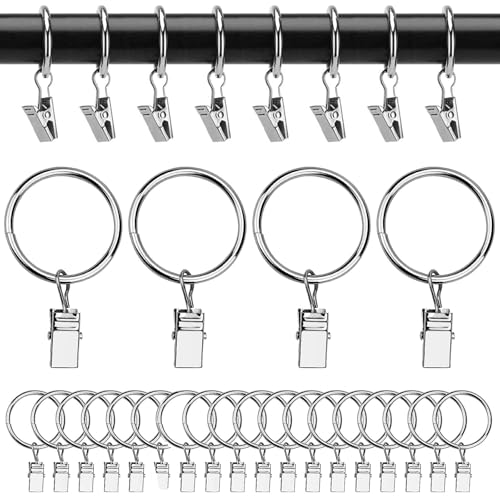 Anillos de cortina de metal ganchos para colgar cortinas de ducha y clips de ventanas 2