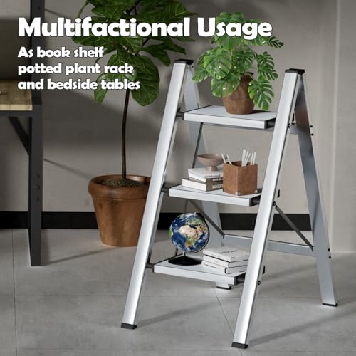 Taranta 3 Step Stool Foldable,Aluminum Step Ladder-Sliver by taranta - Used condition - Image 8